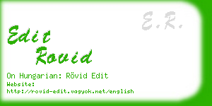 edit rovid business card